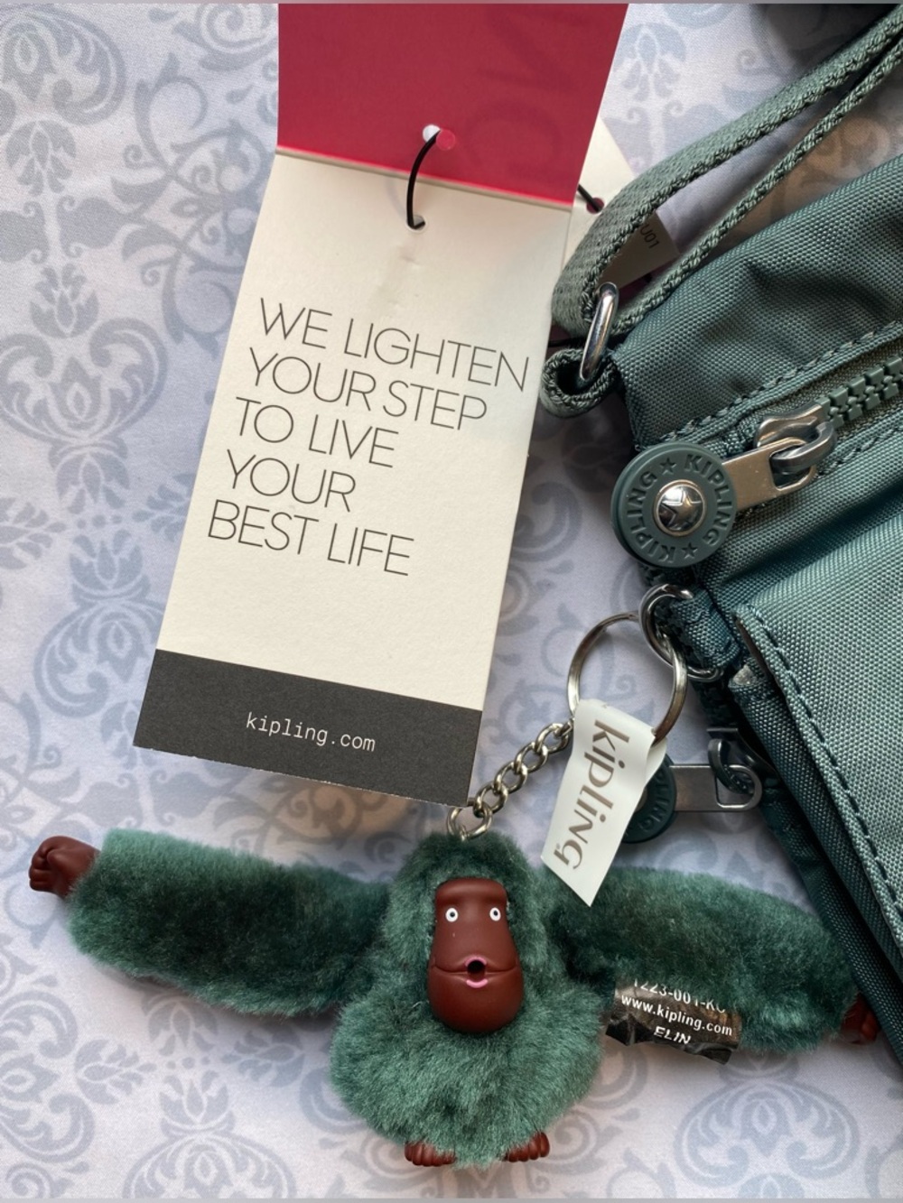 NWT Kipling Compact Crossbody Bag with Adjustable Strap & Plush Monkey Keychain - Picture 12 of 16